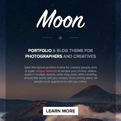 Moon - Photography Portfolio Theme for WordPress